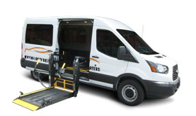 a New York Luxury Bus Charters branded accessible sprinter van