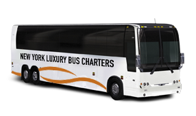a full-sized 56-passenger charter bus